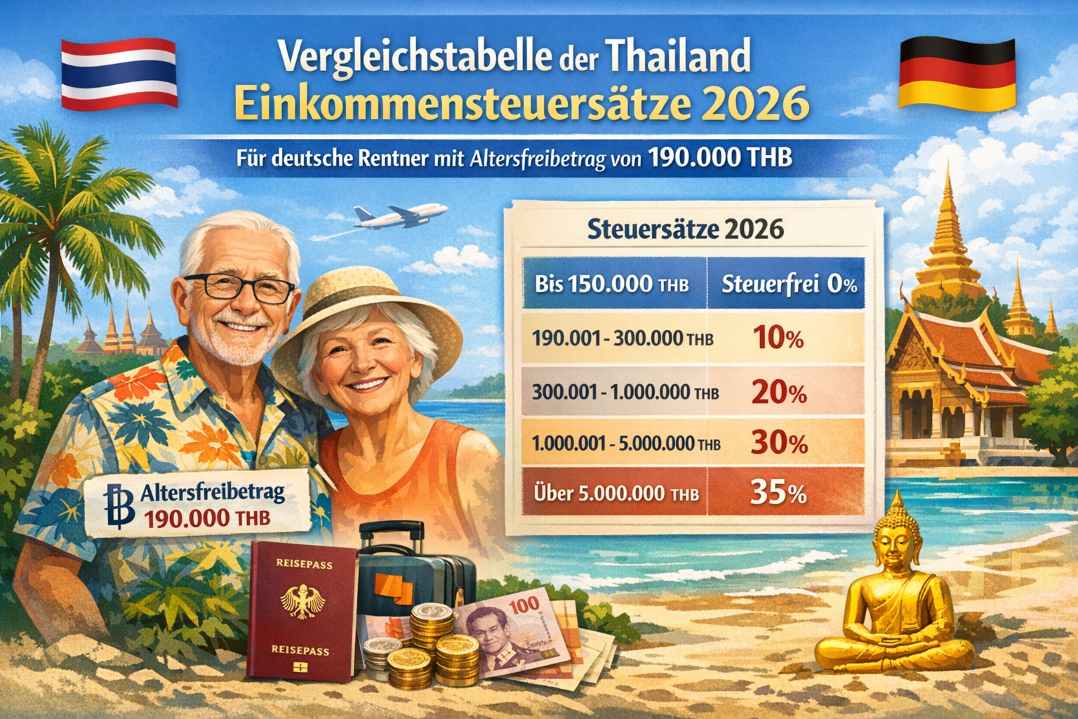 Deutsche Rentner in Thailand bei Steuererklärung - Leitfaden 2026