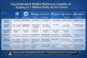 Embedded wallet platform comparison: Privy vs Web3Auth vs Magic DAU scalability