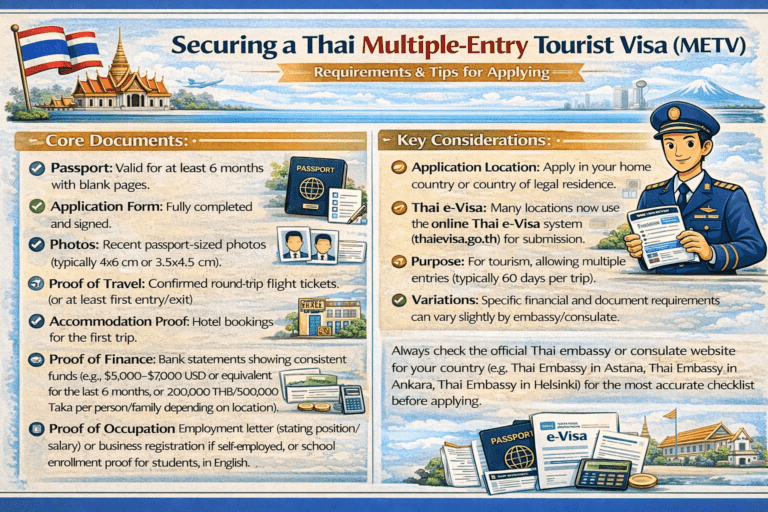 For a Thai Multiple-Entry Tourist Visa (METV)