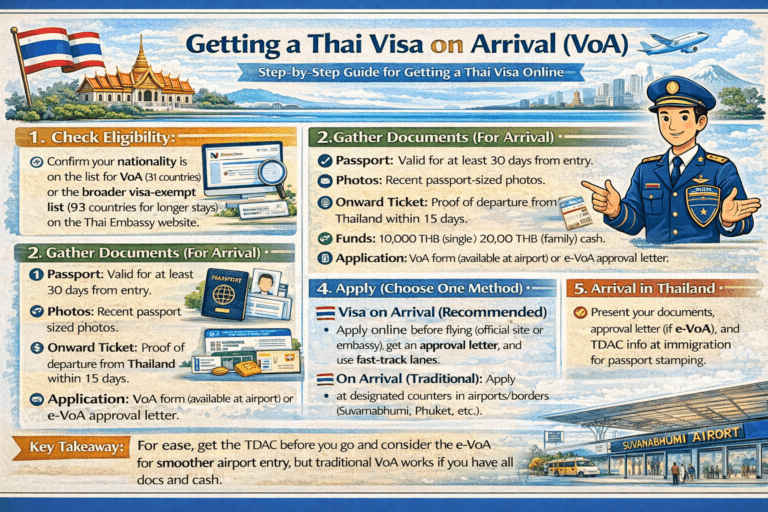 Getting a Thai Visa on Arrival (VoA) is simple for eligible travelers