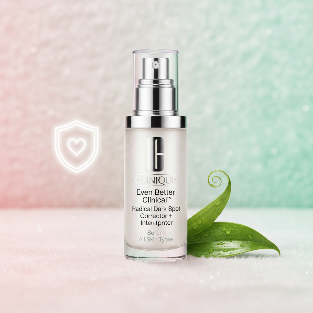 Clinique Even Better Clinical Radical Dark Spot Corrector bottle with pregnancy safety symbols