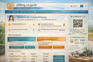 rd.go.th English guide with e-filing button translations