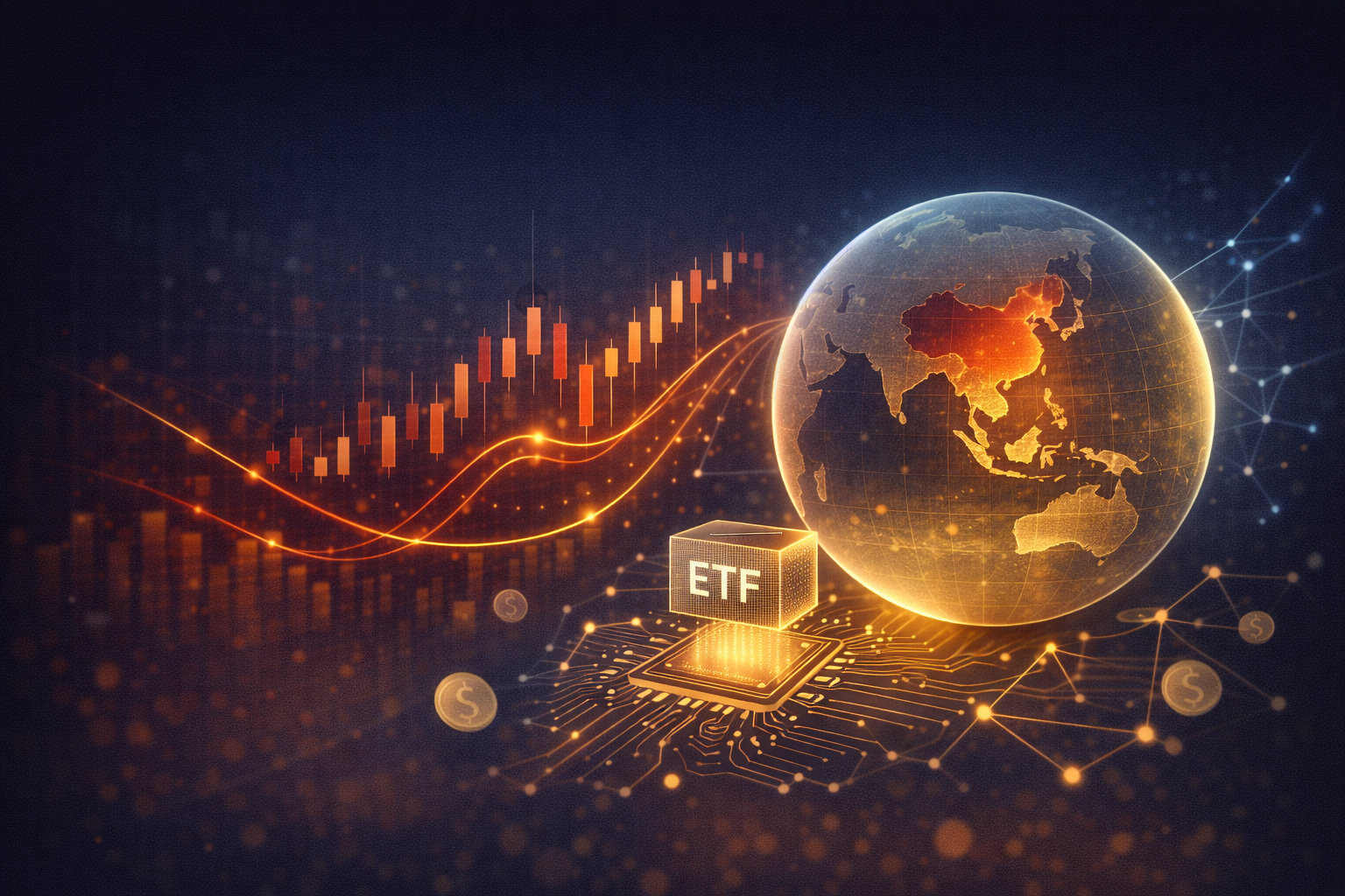 Comparison chart of 5 China tech ETF categories showing concentration risk levels from broad China equity to thematic AI ETFs