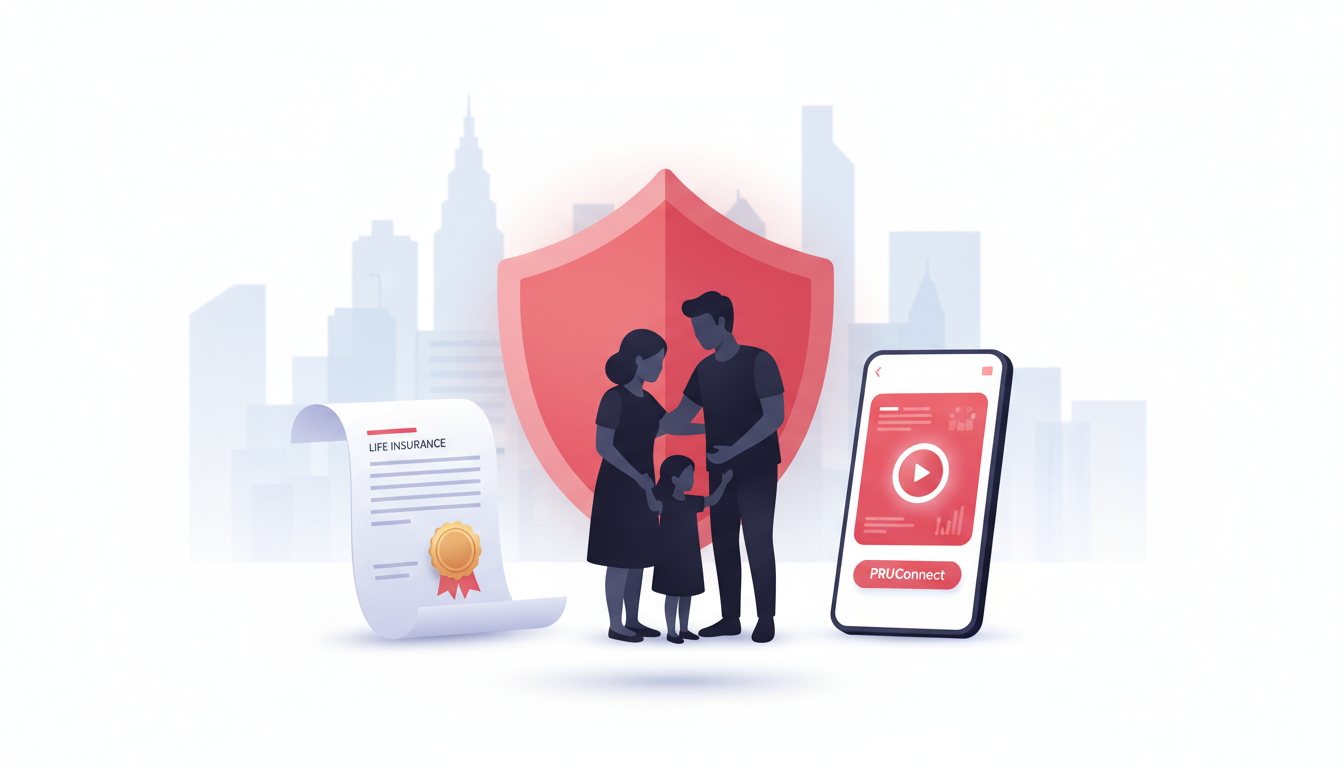 Prudential Thailand life insurance plans and PRUConnect policy management illustration