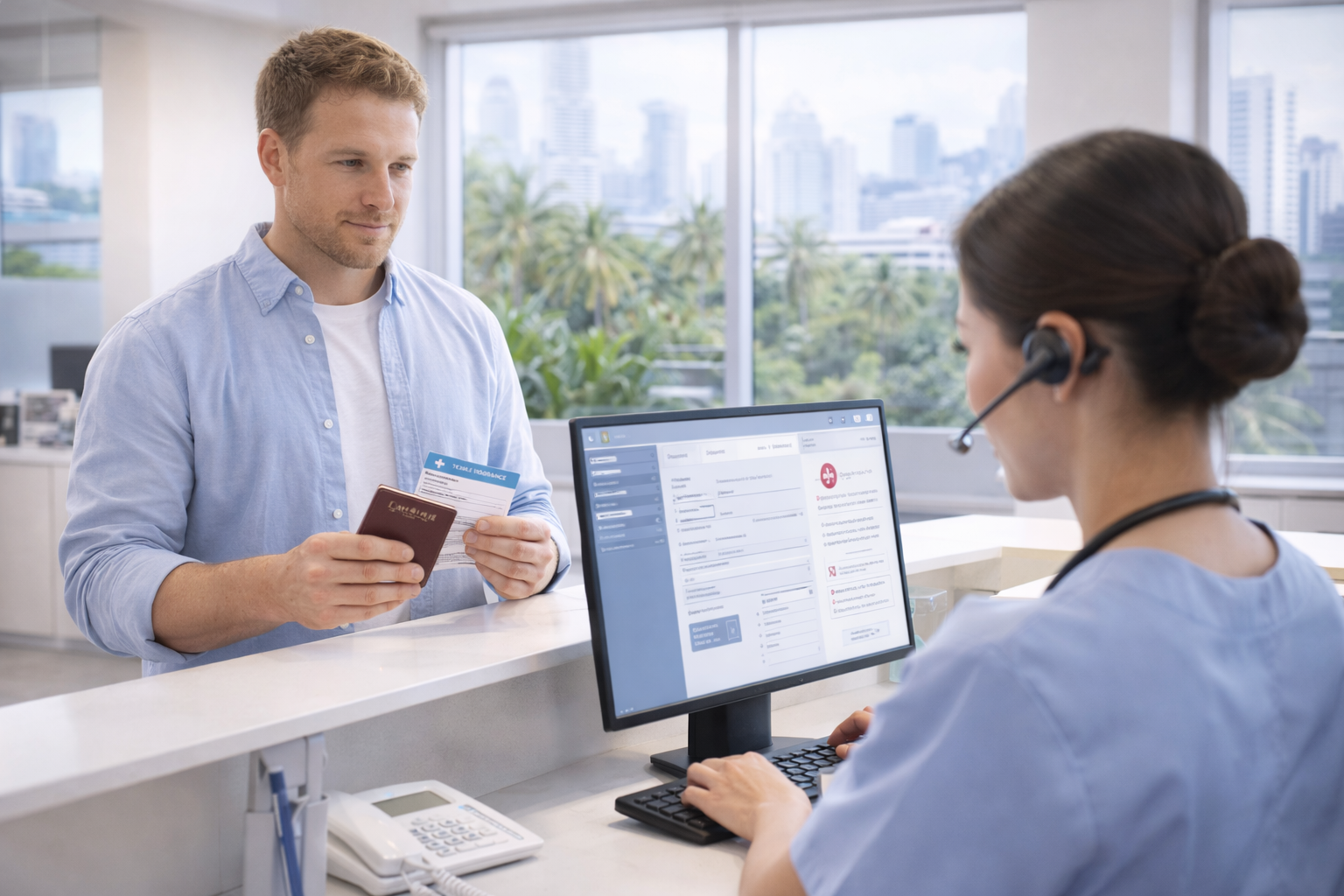 Emergency medical insurance Thailand hospital assistance coverage concept