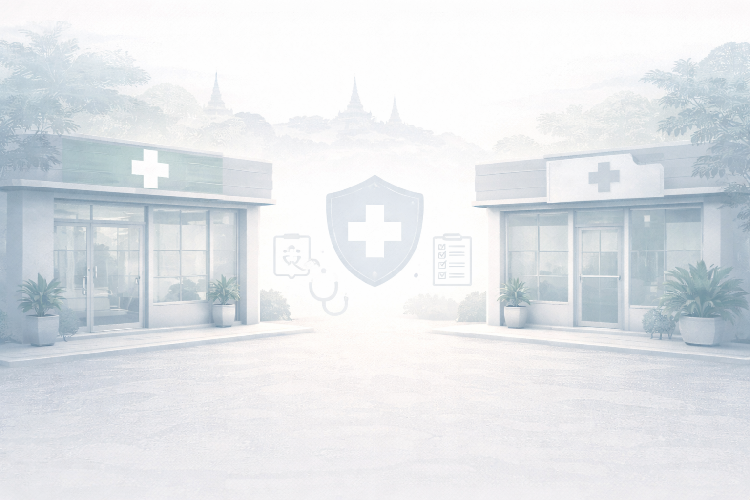 Chiang Mai cityscape with pharmacies and medical clinics illustrating safety considerations for erectile dysfunction medication access