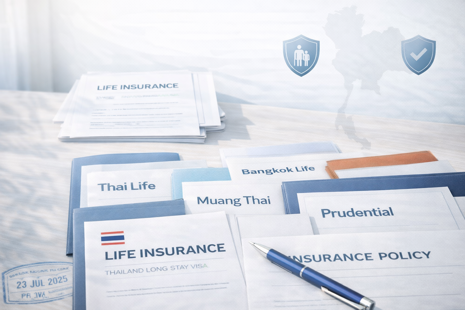 Major Thai life insurance companies comparison chart with Thai Life, Muang Thai and other Thailand life insurers