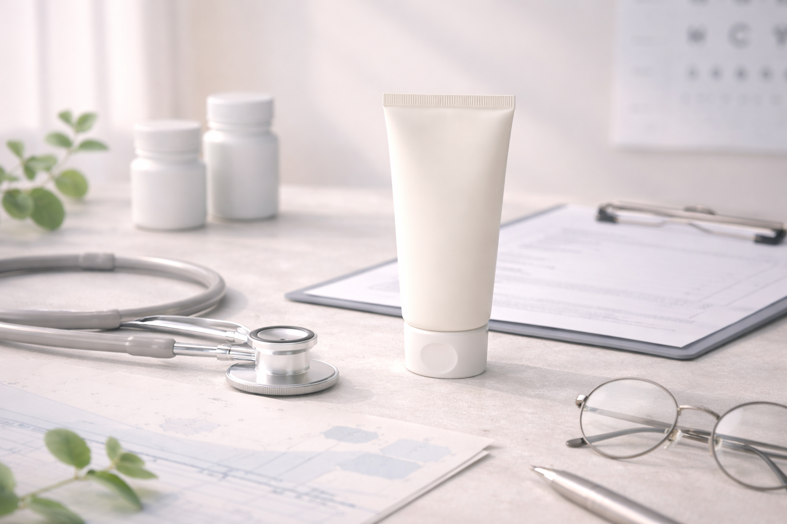 Medical explainer image showing a neutral dermatology context for Melacare cream in Thailand, emphasizing prescription use and skin safety rather than cosmetic whitening.