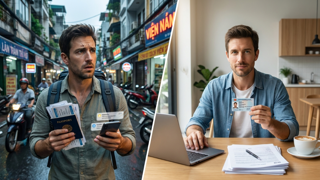 человек выбирает между хаосом туриста и стабильным внж во вьетнаме trc решение